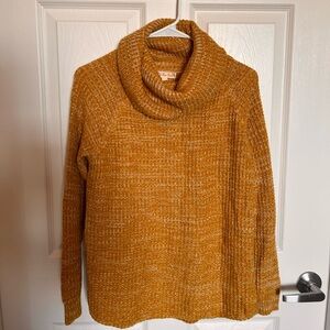 Yellow Turtle Neck Knit Sweater